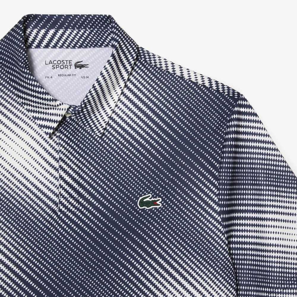 Lacoste Golf Printed Recycled Polyester Blancas Azul Marino Azules | 2407-SJRAY