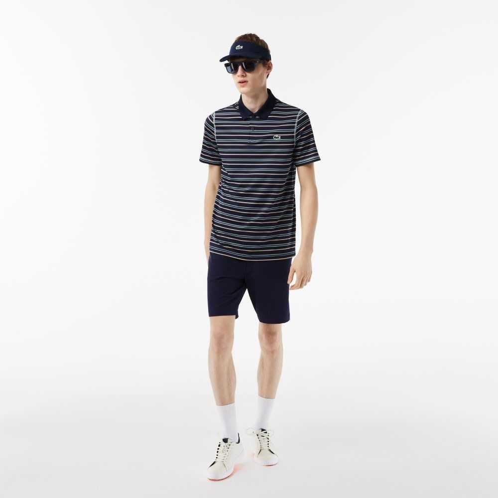 Lacoste Golf Recycled Polyester Stripe Azul Marino Azules Verde Claro Blancas Beige | 0572-KTYOA