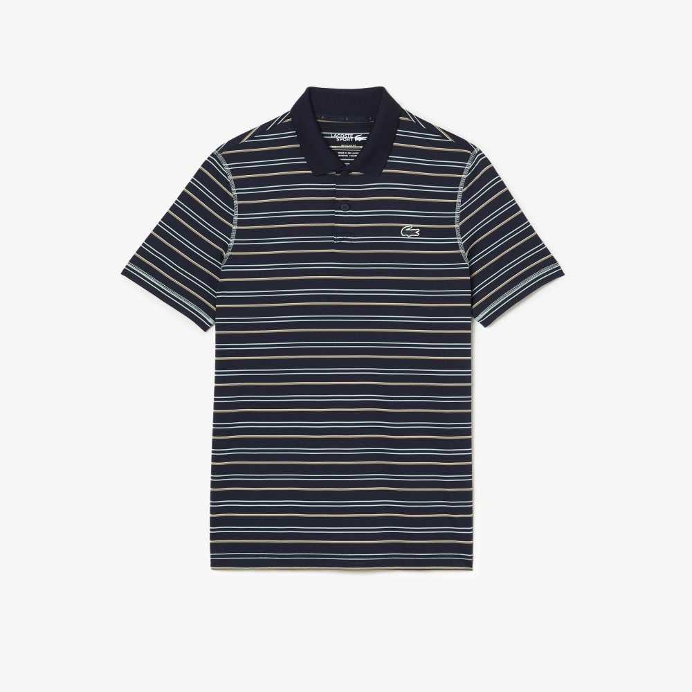 Lacoste Golf Recycled Polyester Stripe Azul Marino Azules Verde Claro Blancas Beige | 0572-KTYOA