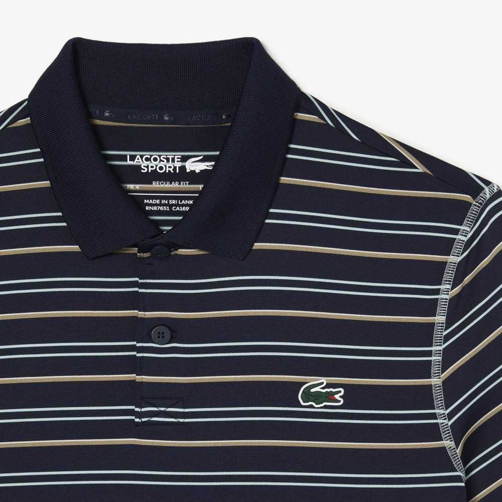 Lacoste Golf Recycled Polyester Stripe Azul Marino Azules Verde Claro Blancas Beige | 0572-KTYOA