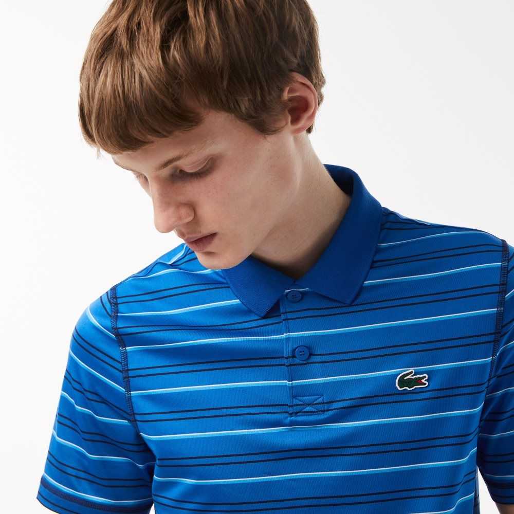 Lacoste Golf Recycled Polyester Stripe Azules Azul Marino Azules Blancas Azules | 5370-PDKGM