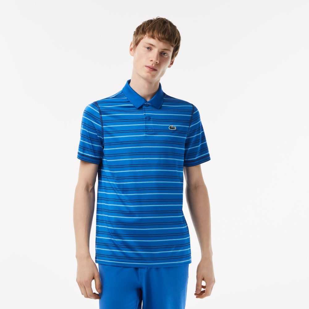 Lacoste Golf Recycled Polyester Stripe Azules Azul Marino Azules Blancas Azules | 5370-PDKGM