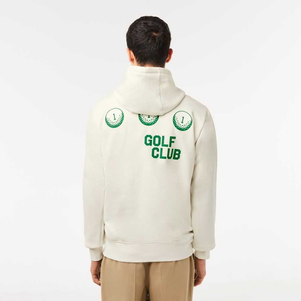 Lacoste Golf Relaxed Fit Hoodie Blancas | 0213-PQBHW