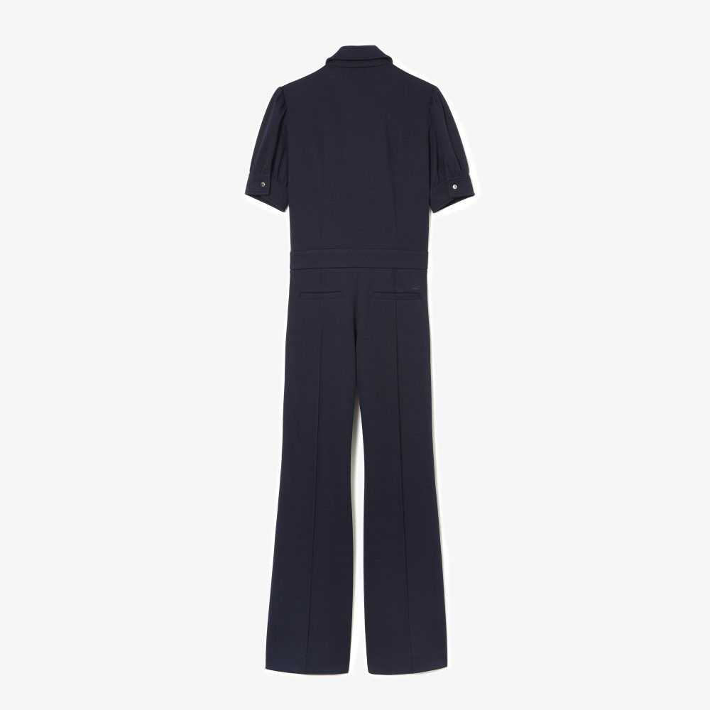 Lacoste Goop Two-Ply Pique Jumpsuit Azul Marino Azules | 0789-WDURA