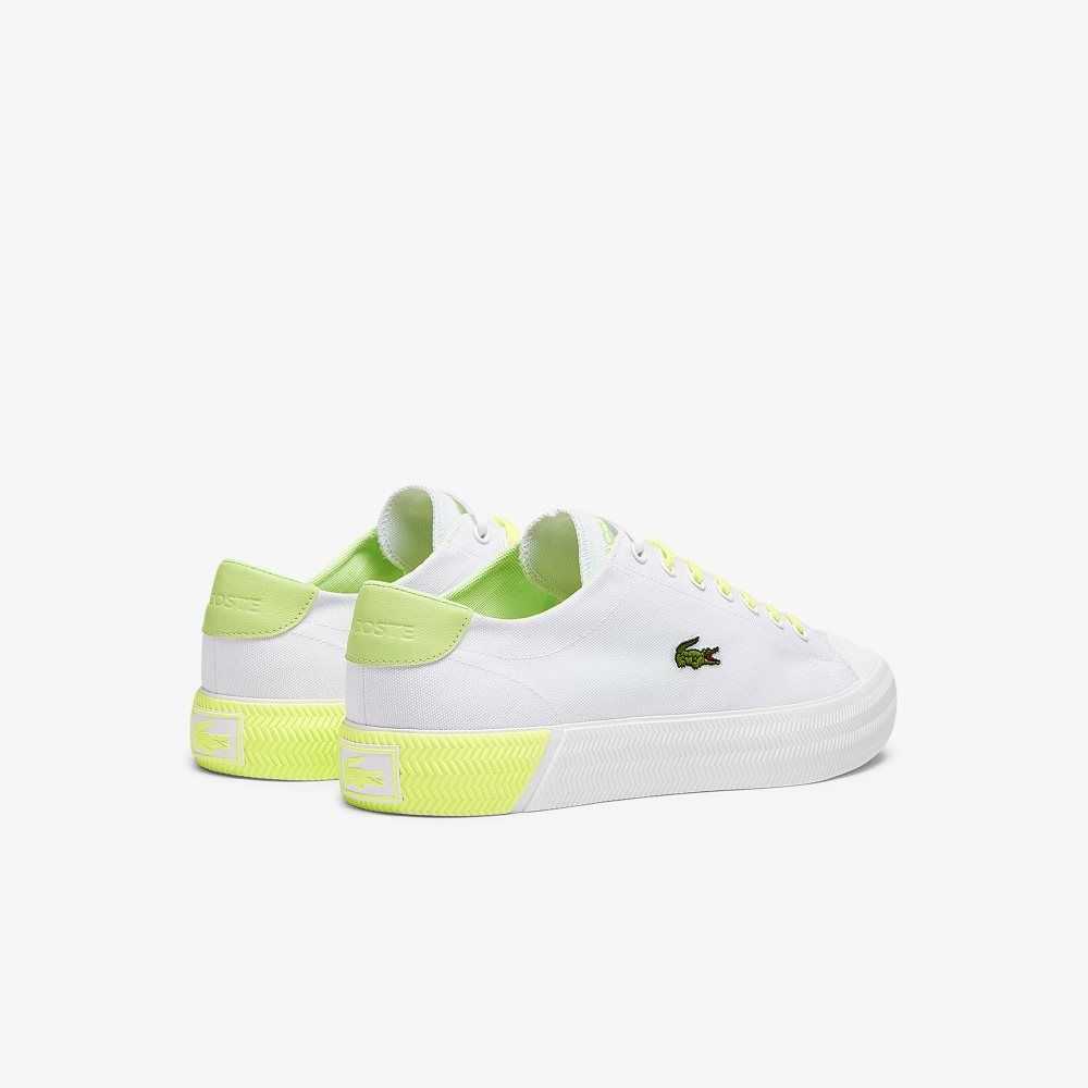 Lacoste Gripshot Lona and Cuero Blancas Amarillo | 9213-VXMTH