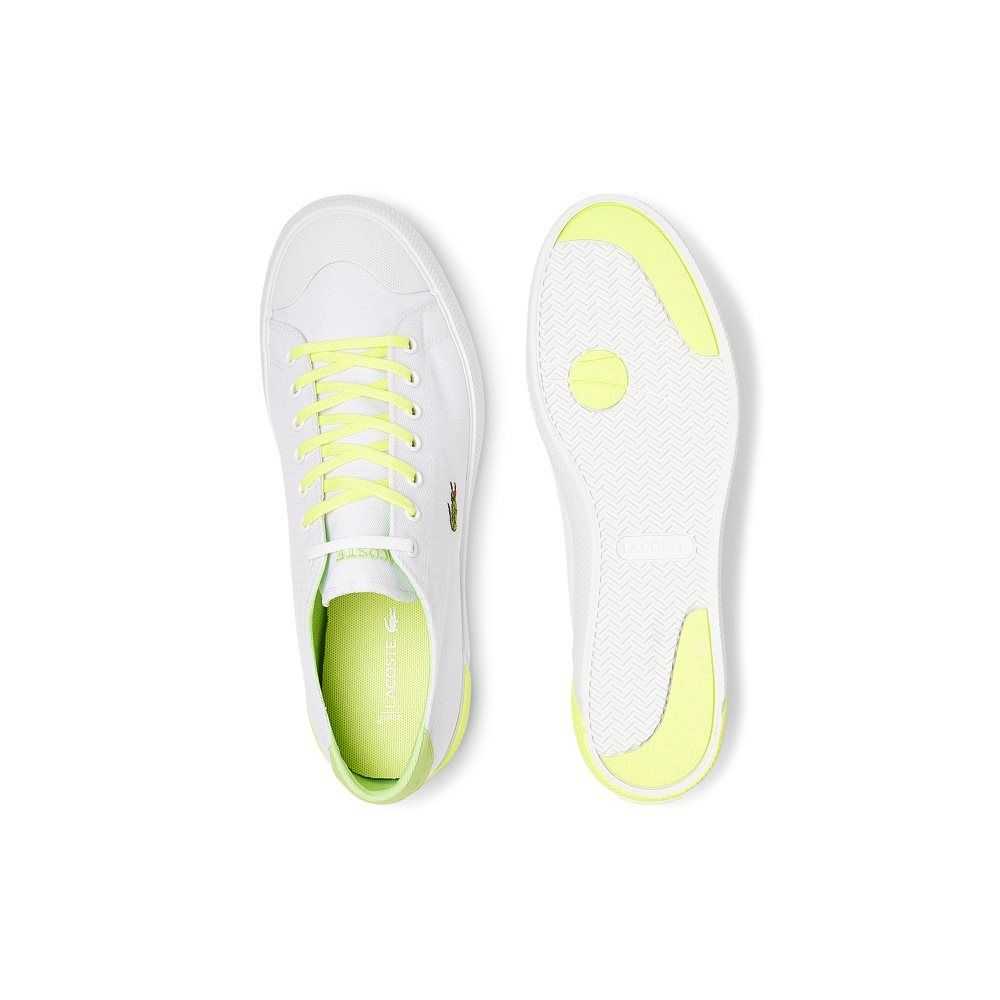 Lacoste Gripshot Lona and Cuero Blancas Amarillo | 9213-VXMTH