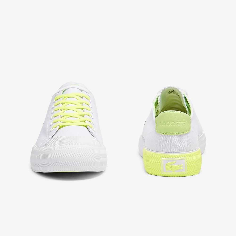 Lacoste Gripshot Lona and Cuero Blancas Amarillo | 9213-VXMTH