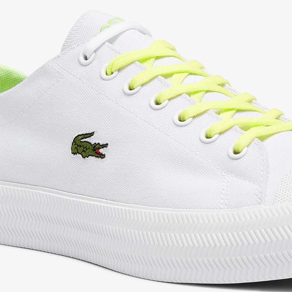 Lacoste Gripshot Lona and Cuero Blancas Amarillo | 9213-VXMTH