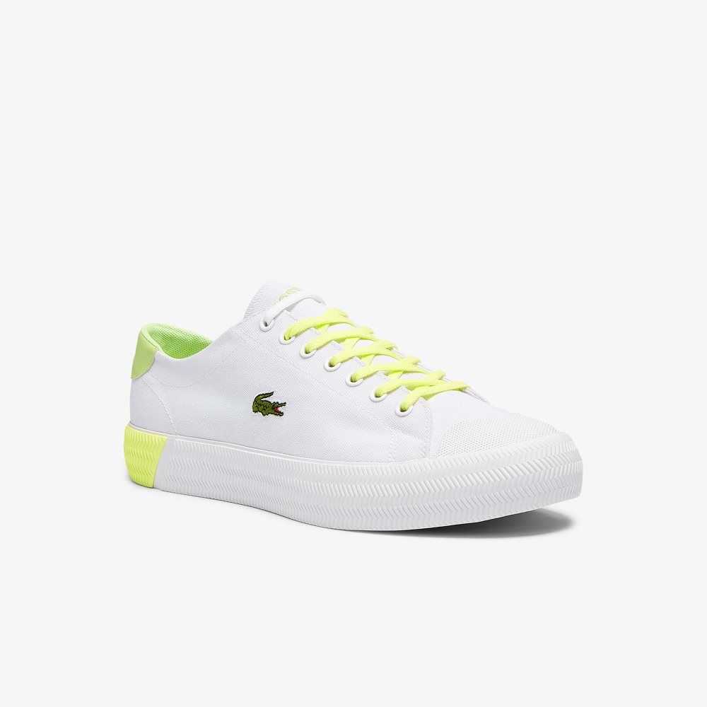 Lacoste Gripshot Lona and Cuero Blancas Amarillo | 9213-VXMTH