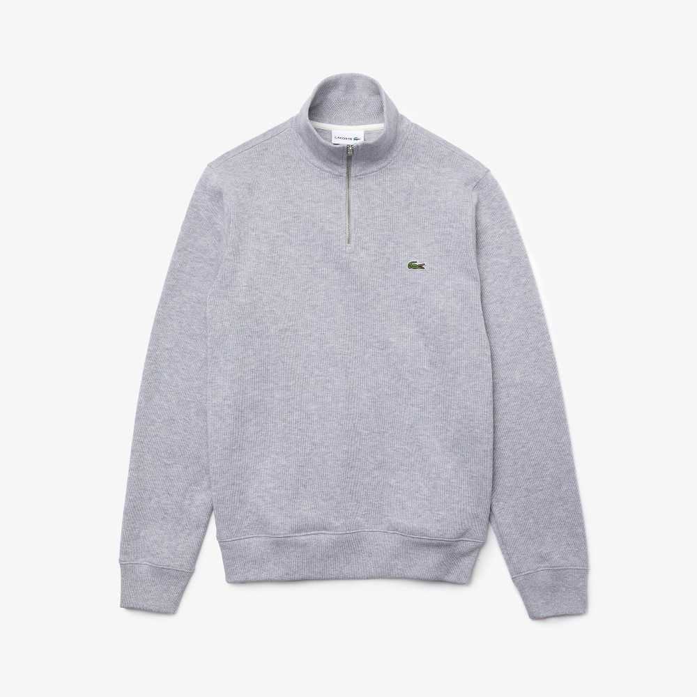 Lacoste Half Zip Algodon Gris | 8365-HAZFE