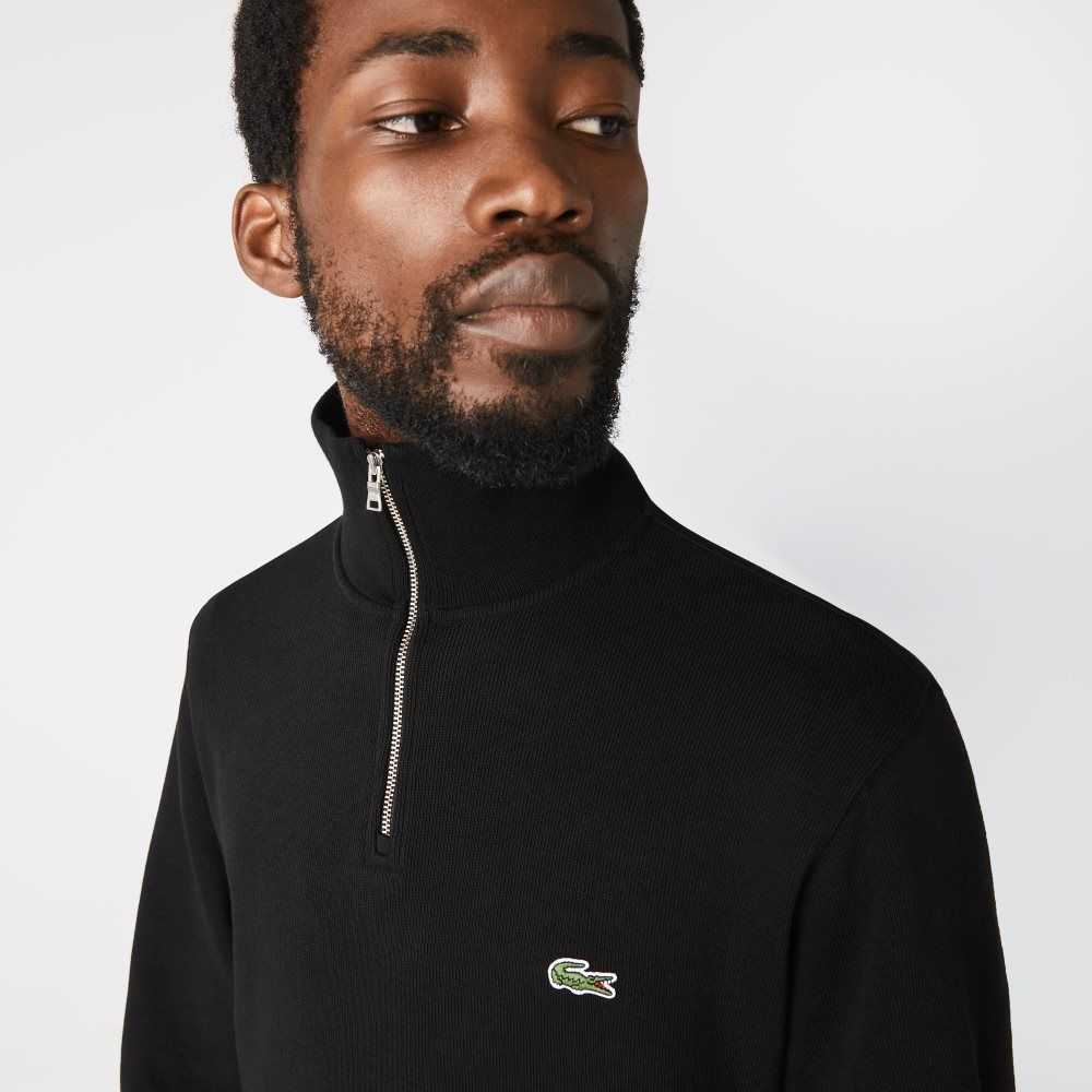 Lacoste Half Zip Algodon Negras | 6748-ACLED