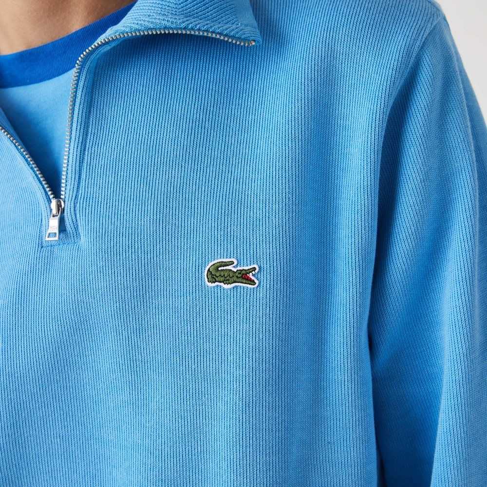 Lacoste Half Zip Algodon Sweatshirt Azules | 7352-EHVAW