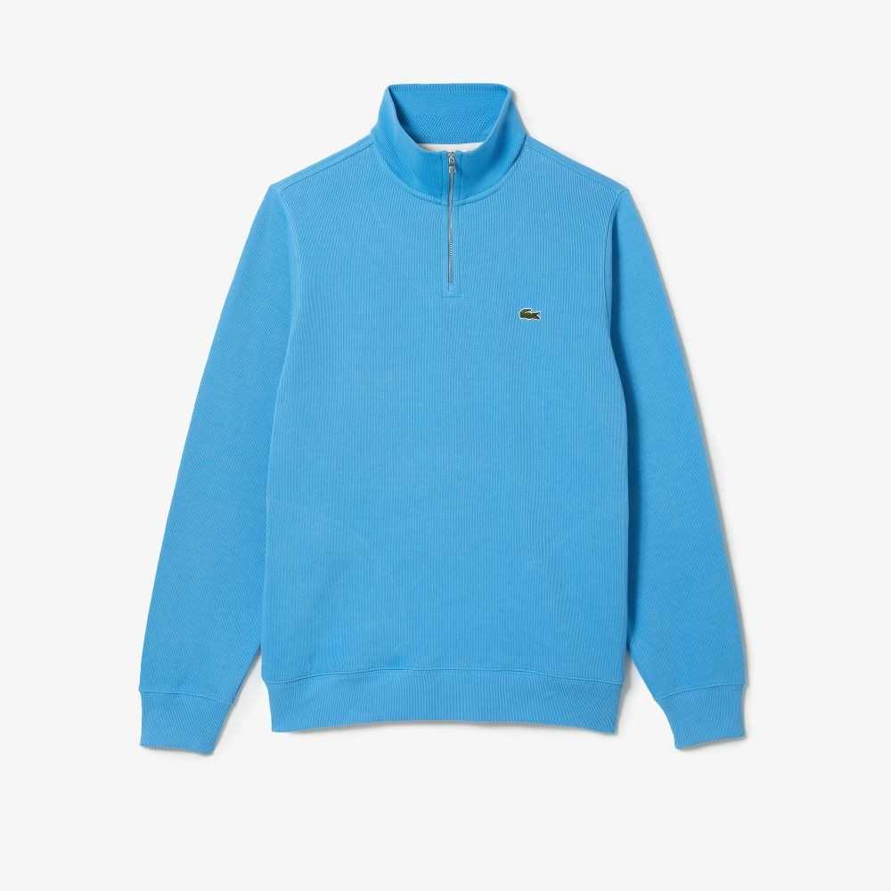 Lacoste Half Zip Algodon Sweatshirt Azules | 7352-EHVAW