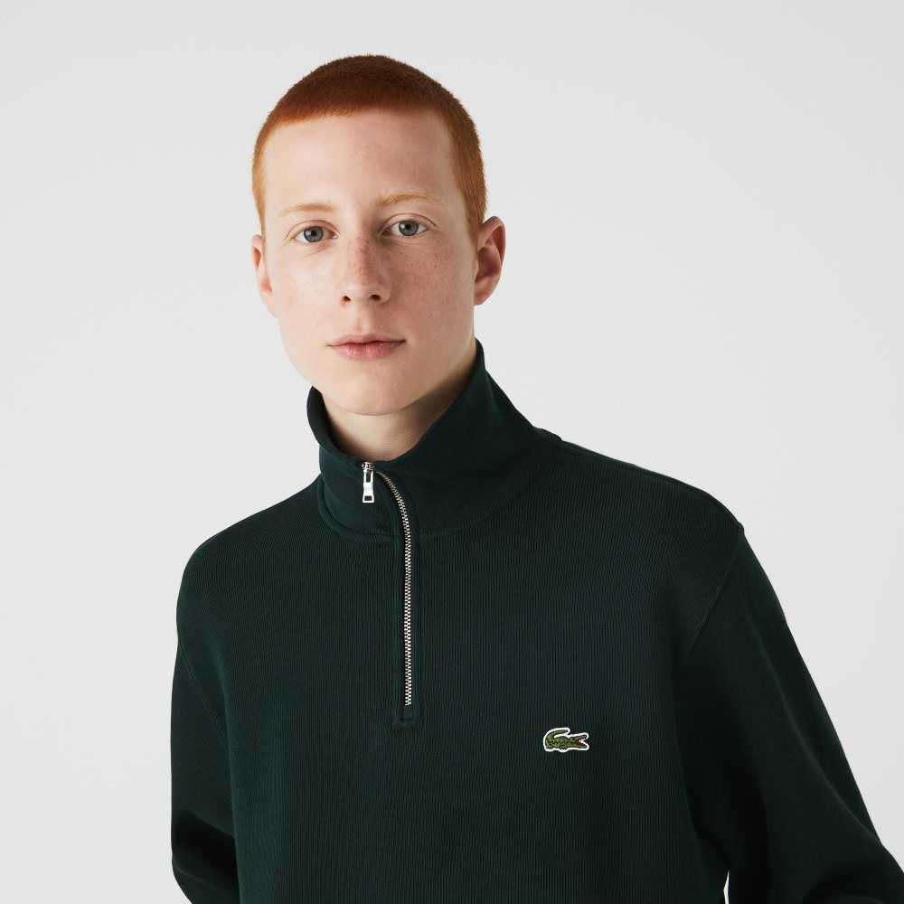 Lacoste Half Zip Algodon Verde | 7609-JPSUQ