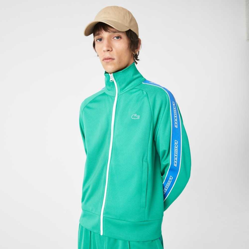 Lacoste Heritage High-Neck Zip Verde | 5324-IOSUW