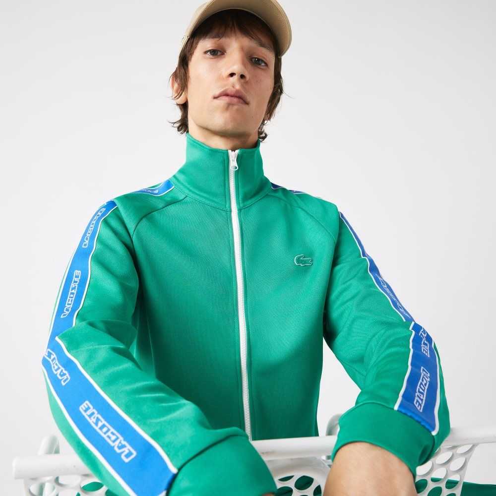 Lacoste Heritage High-Neck Zip Verde | 5324-IOSUW