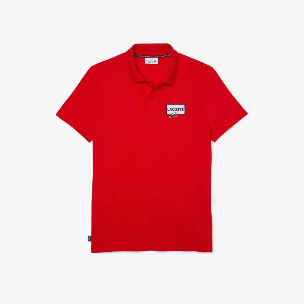 Lacoste Heritage Regular Fit Badge Algodon Pique Rojas | 5190-IBJAU