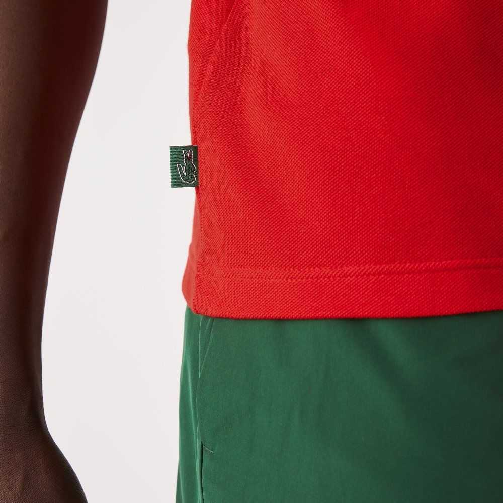 Lacoste Heritage Regular Fit Badge Algodon Pique Rojas | 5190-IBJAU