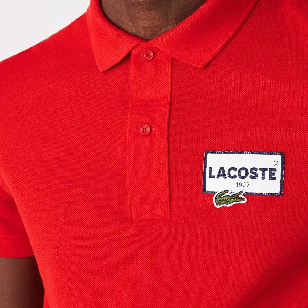 Lacoste Heritage Regular Fit Badge Algodon Pique Rojas | 5190-IBJAU