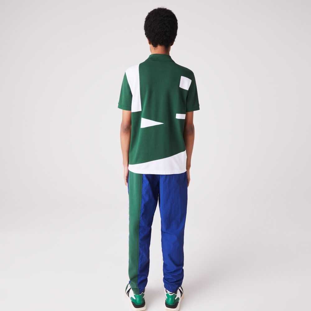 Lacoste Heritage Regular Fit Print Algodon Pique Verde Blancas | 0394-TCHGJ