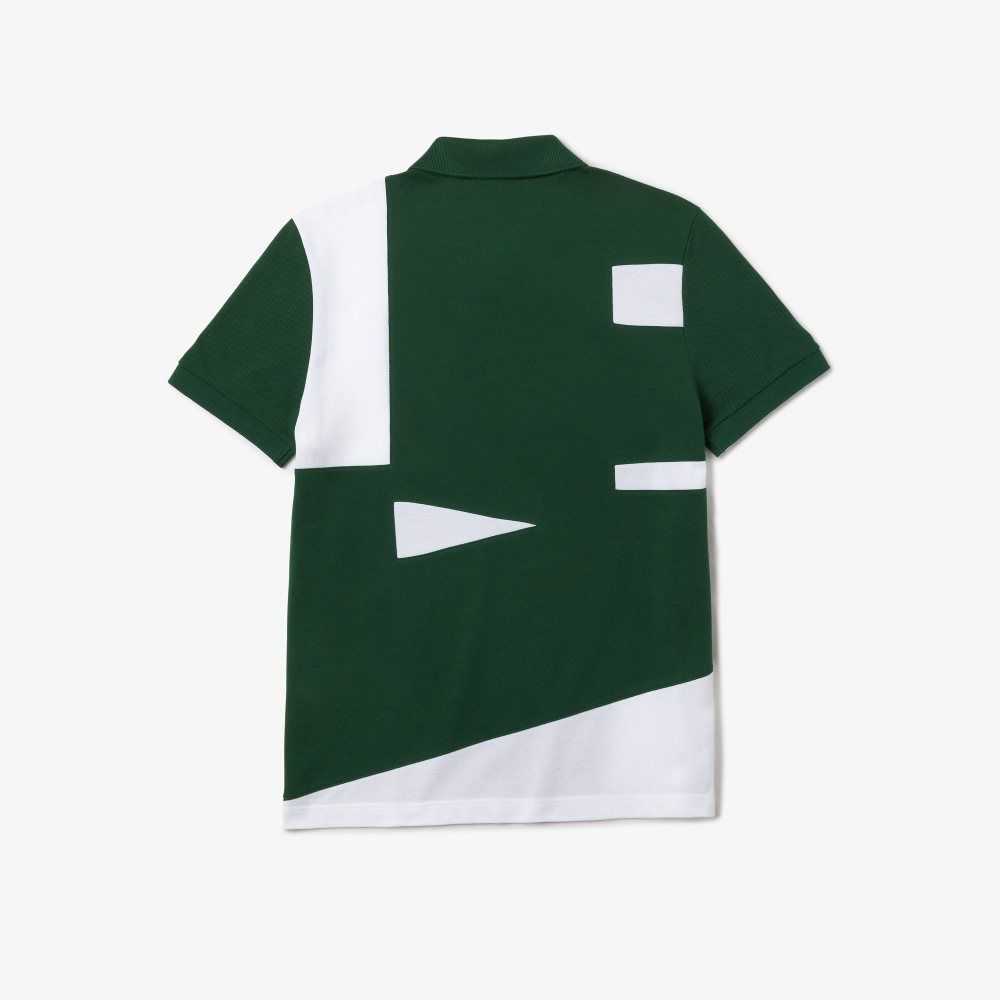 Lacoste Heritage Regular Fit Print Algodon Pique Verde Blancas | 0394-TCHGJ