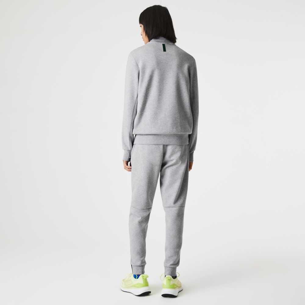 Lacoste High-Neck Algodon Blend Zip Gris | 7310-HBFCL