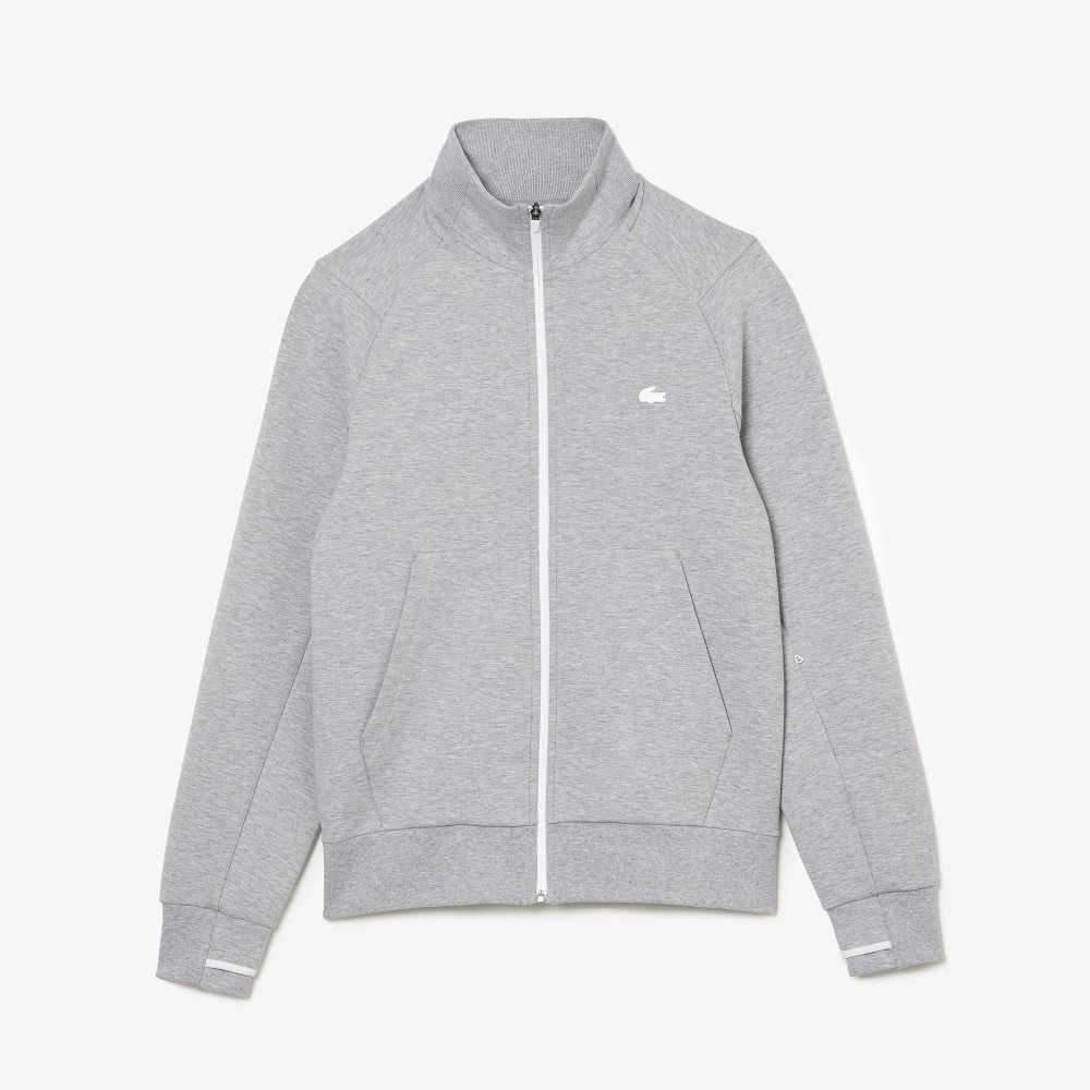 Lacoste High-Neck Algodon Blend Zip Gris | 7310-HBFCL