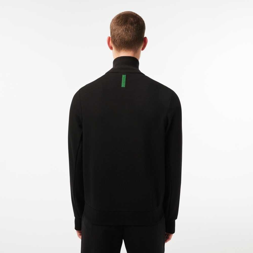 Lacoste High-Neck Algodon Blend Zip Negras | 8391-RKOIH