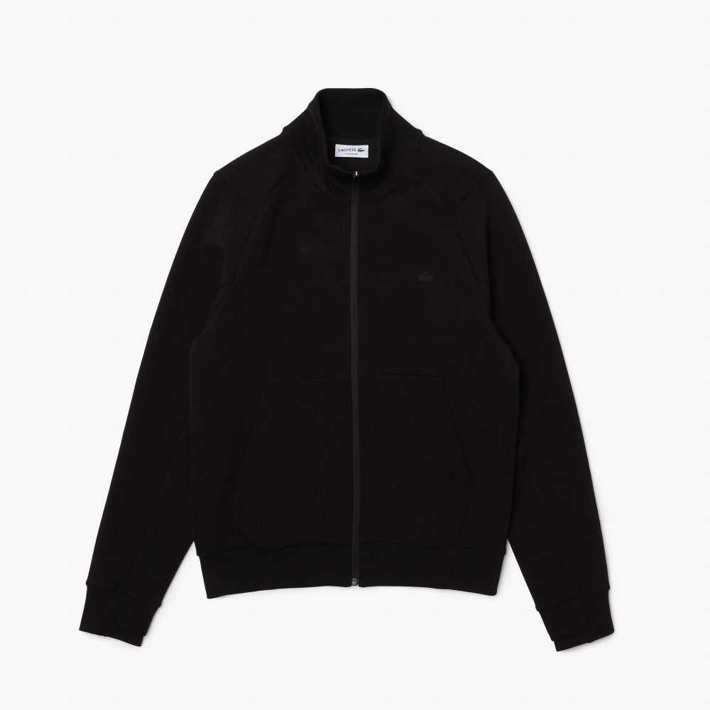 Lacoste High-Neck Algodon Blend Zip Negras | 8391-RKOIH