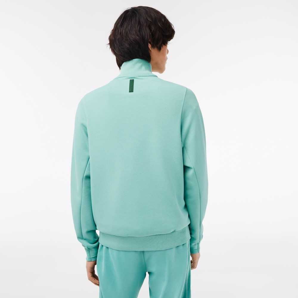 Lacoste High-Neck Algodon Blend Zip Verde Menta | 8049-ERTLV