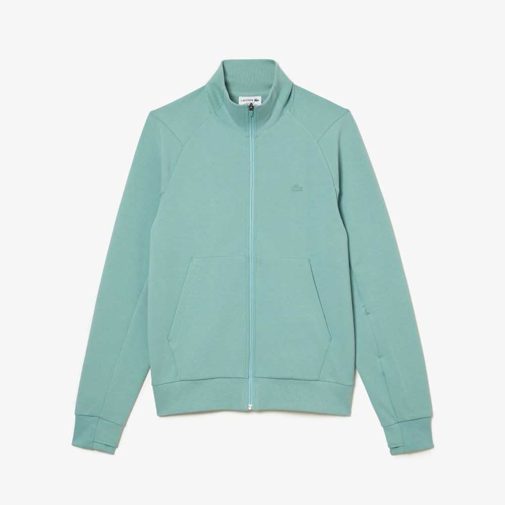 Lacoste High-Neck Algodon Blend Zip Verde Menta | 8049-ERTLV