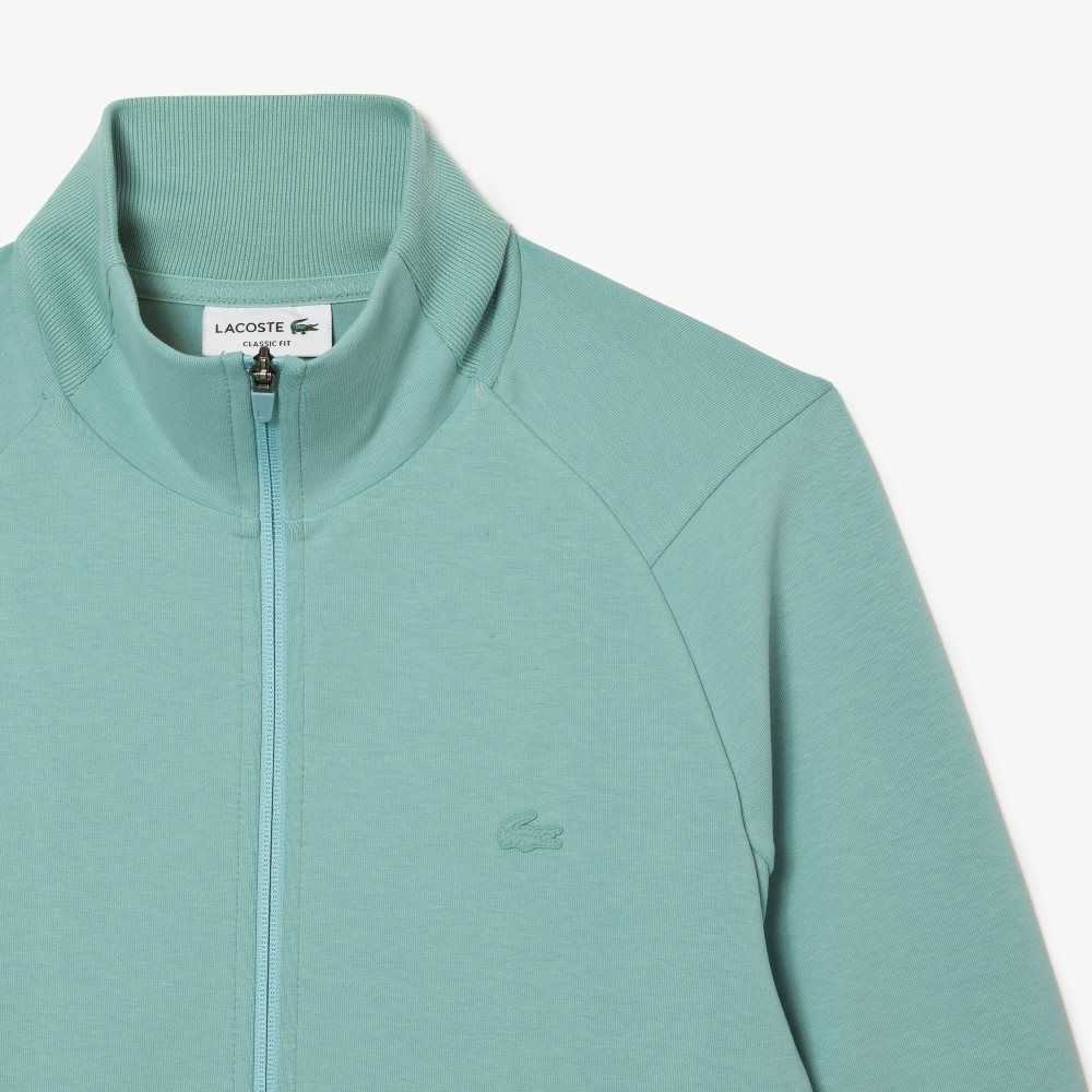 Lacoste High-Neck Algodon Blend Zip Verde Menta | 8049-ERTLV