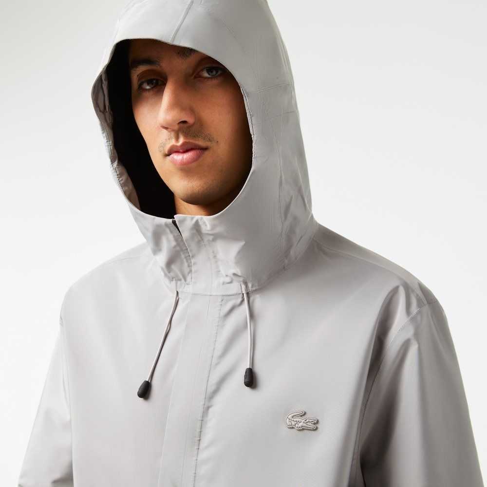 Lacoste Impermeables Corta Pista Gris | 7691-ILRHJ