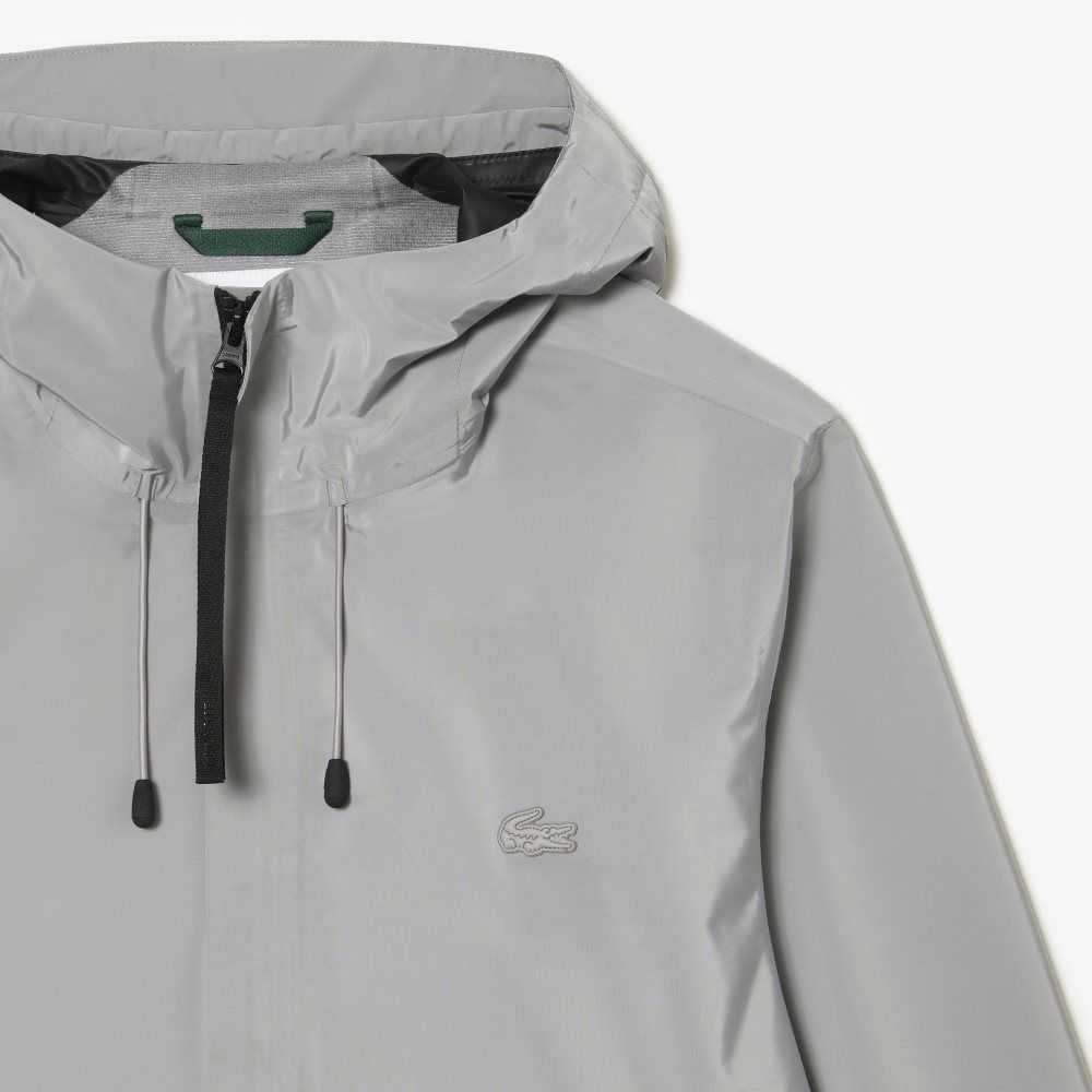 Lacoste Impermeables Corta Pista Gris | 7691-ILRHJ