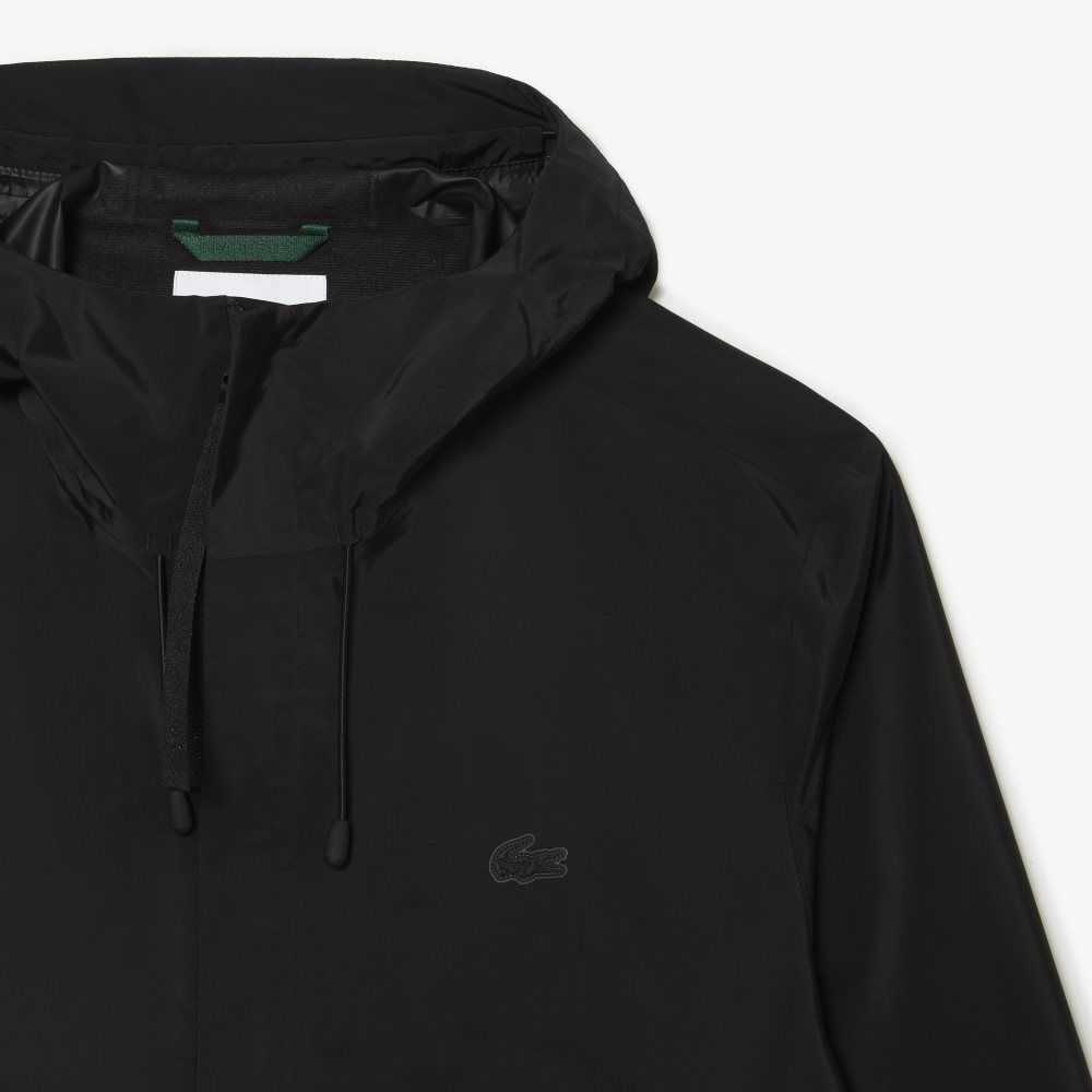 Lacoste Impermeables Corta Pista Negras | 2504-PEUWF