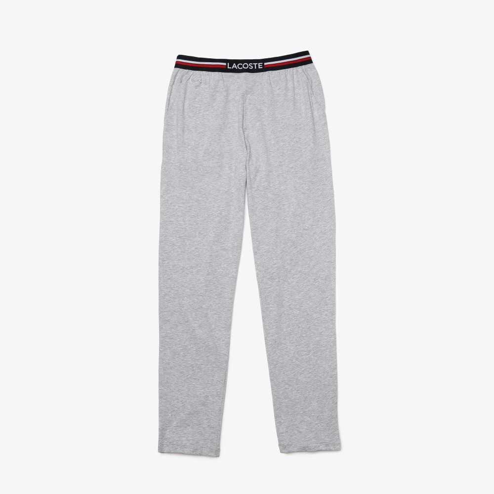 Lacoste Jersey Three-Tone Waistband Pajama Pants Gris | 9360-YELRV