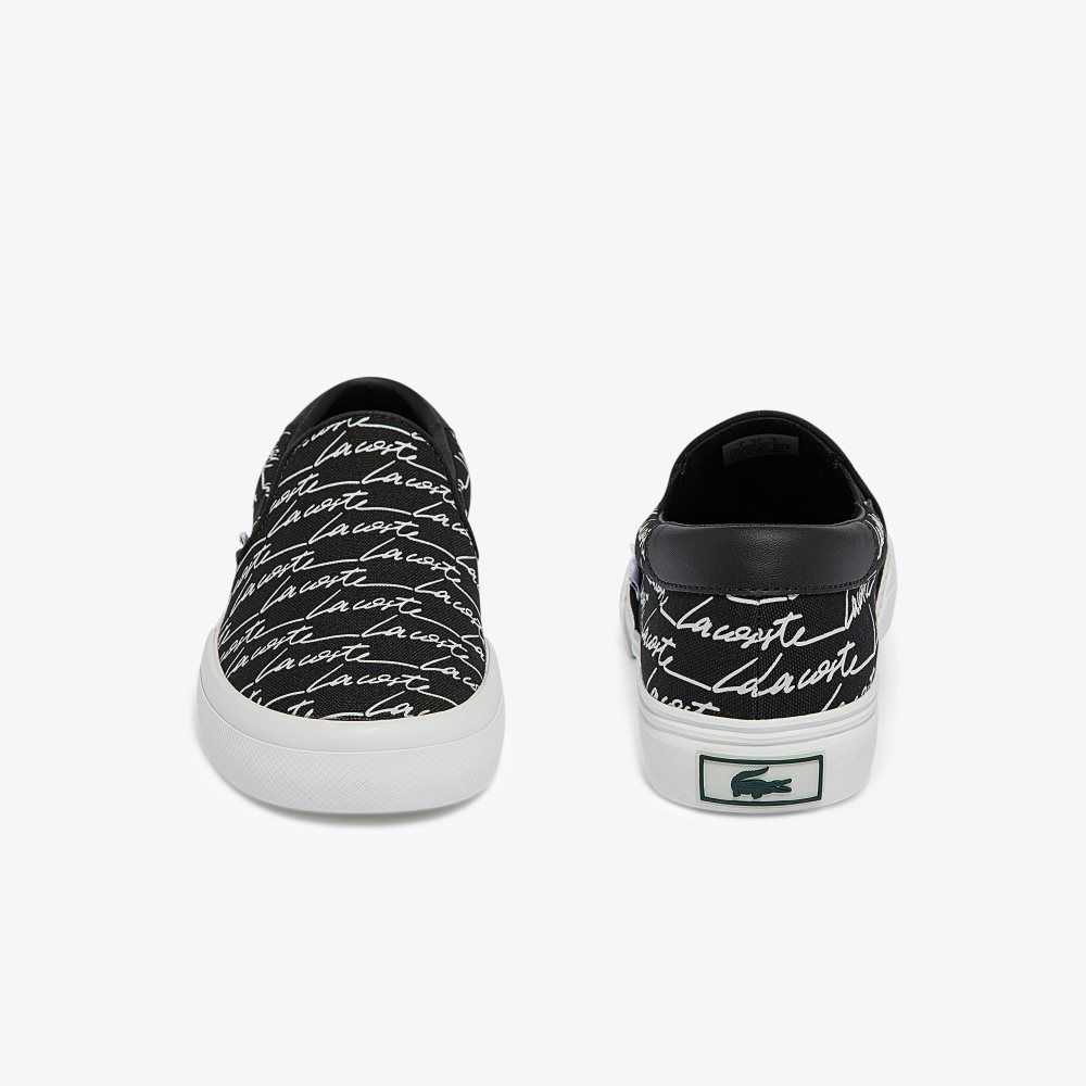 Lacoste Jump Serve Lona Print Slip-On Negras | 5176-RUXKI