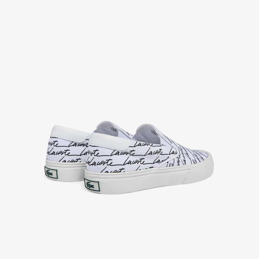 Lacoste Jump Serve Lona Printed Slip-On Blancas Blancas | 9813-IKTAX