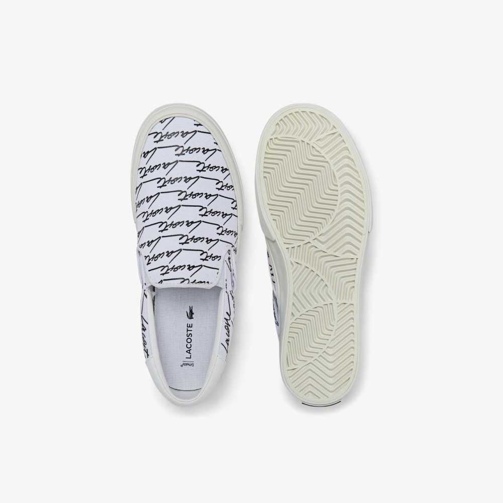 Lacoste Jump Serve Lona Printed Slip-On Blancas Blancas | 9813-IKTAX