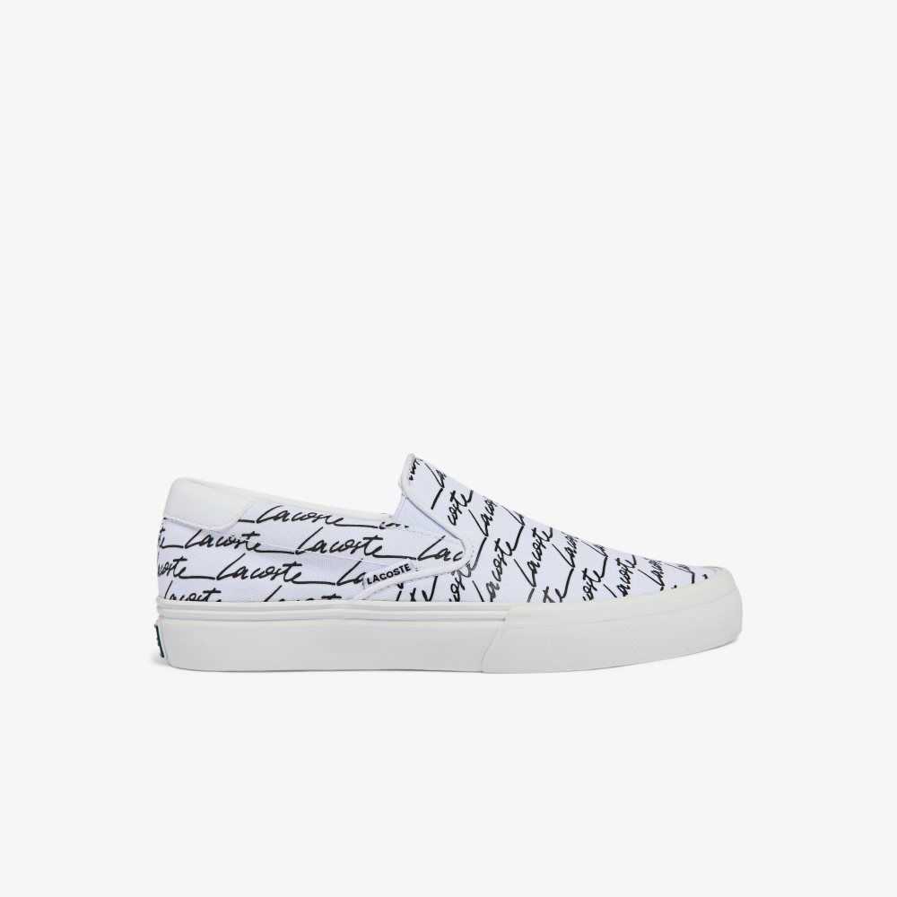 Lacoste Jump Serve Lona Printed Slip-On Blancas Blancas | 9813-IKTAX