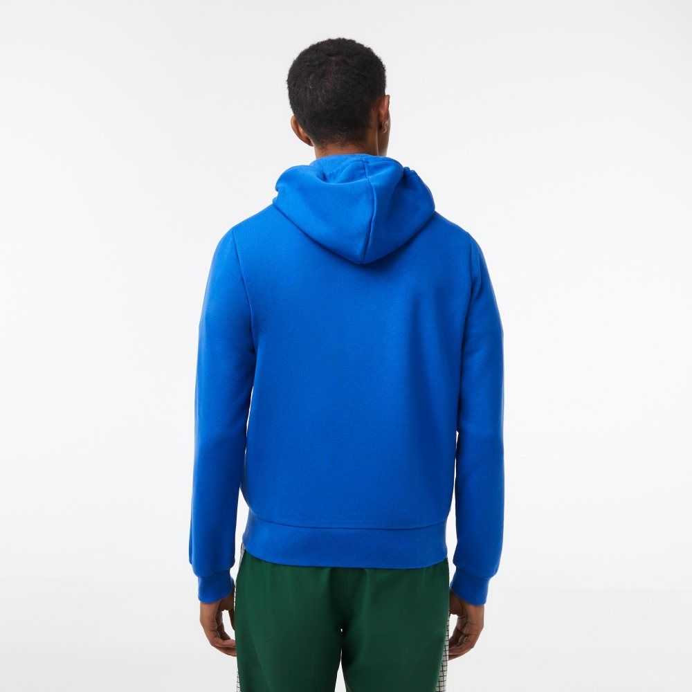 Lacoste Kangaroo Pocket Fleece Zipped Azules | 0476-SZFQC