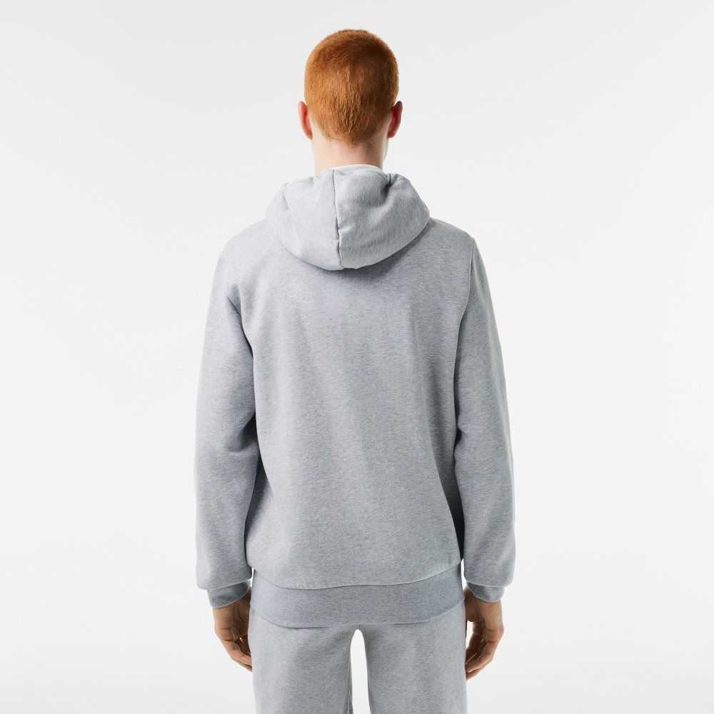 Lacoste Kangaroo Pocket Fleece Zipped Gris | 2364-TZBYX