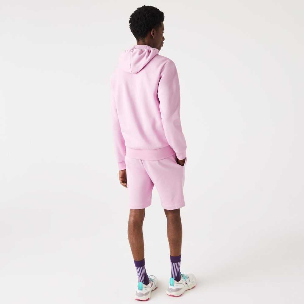 Lacoste Kangaroo Pocket Fleece Zipped Rosas | 7392-ZGBNF