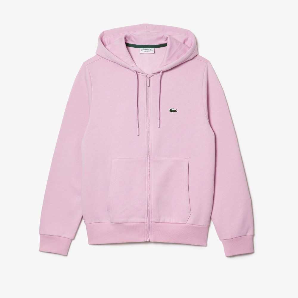 Lacoste Kangaroo Pocket Fleece Zipped Rosas | 7392-ZGBNF