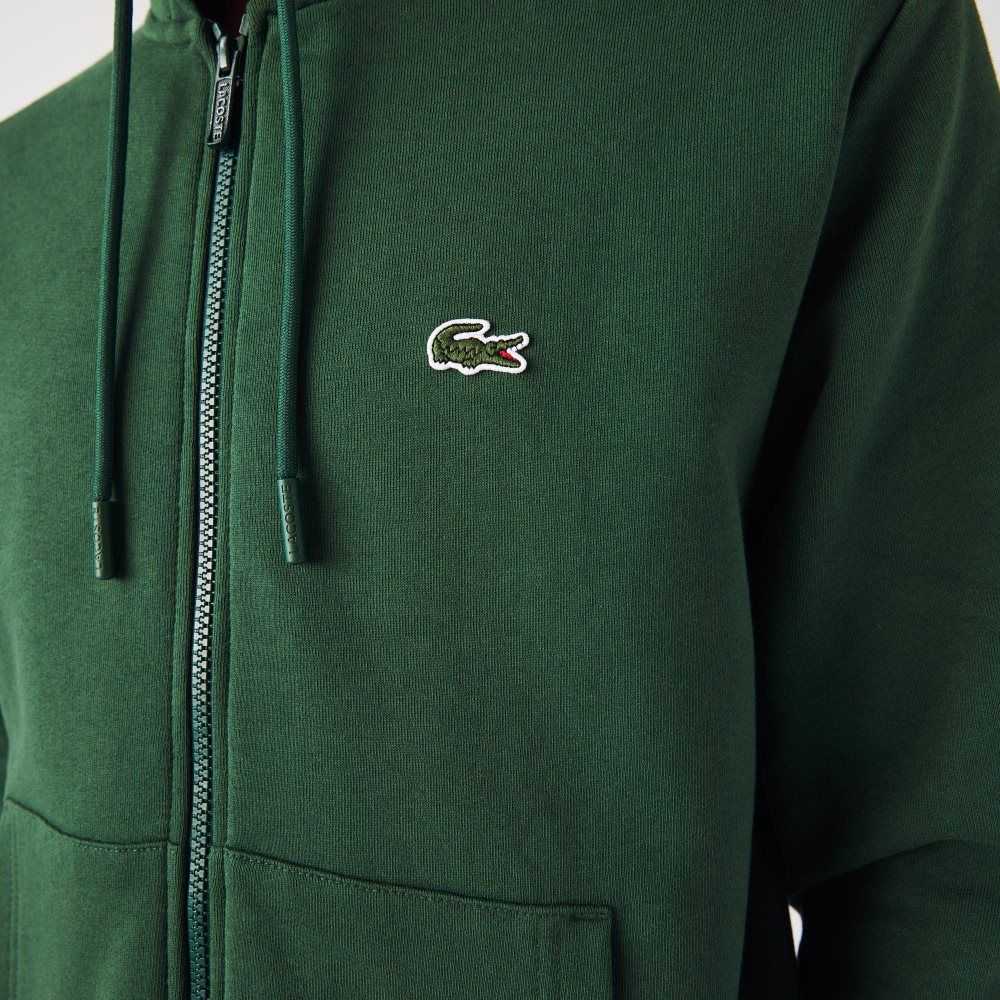 Lacoste Kangaroo Pocket Fleece Zipped Verde | 7843-UMZYX