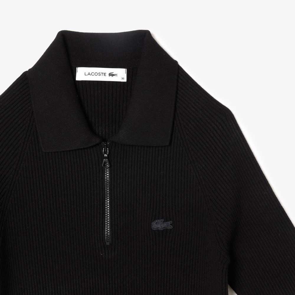 Lacoste Knit Polo Negras | 6258-NLSCK