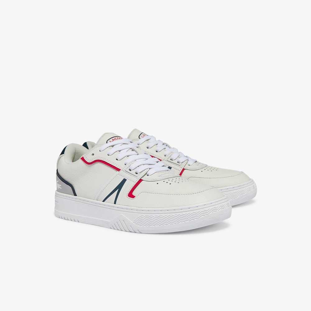 Lacoste L001 Cuero Blancas Azules Rojas | 4803-SEARU