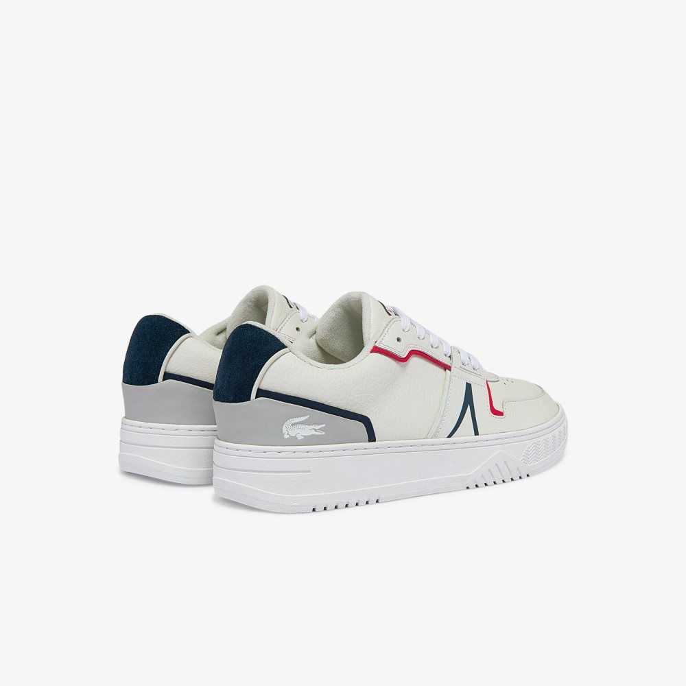 Lacoste L001 Cuero Blancas Azules Rojas | 4803-SEARU