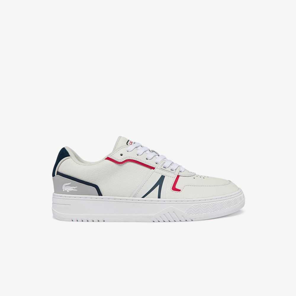 Lacoste L001 Cuero Blancas Azules Rojas | 4803-SEARU