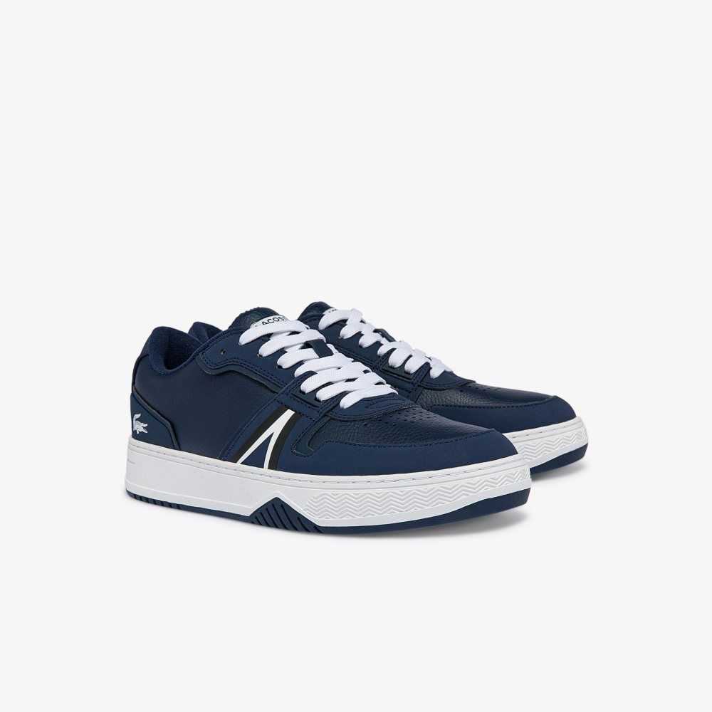 Lacoste L001 Cuero Color-Pop Azules Blancas | 1049-UDAQJ